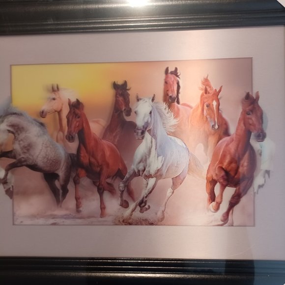 New 3D Horses  Framed Print - Picture 1 of 3